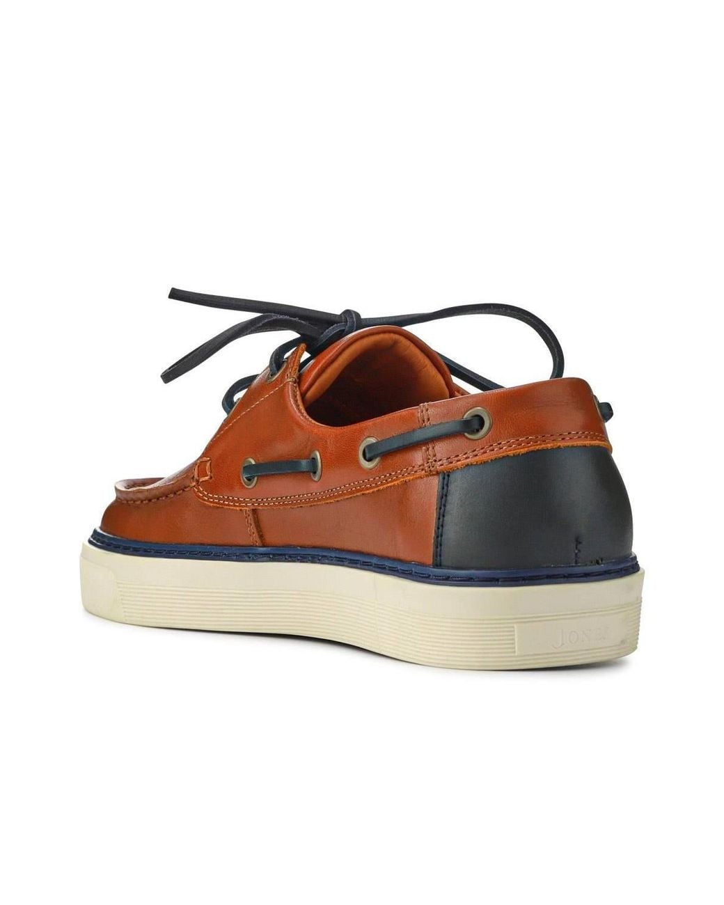 Jones Bootmaker Brown Rhodes Leather Boat Shoes for men