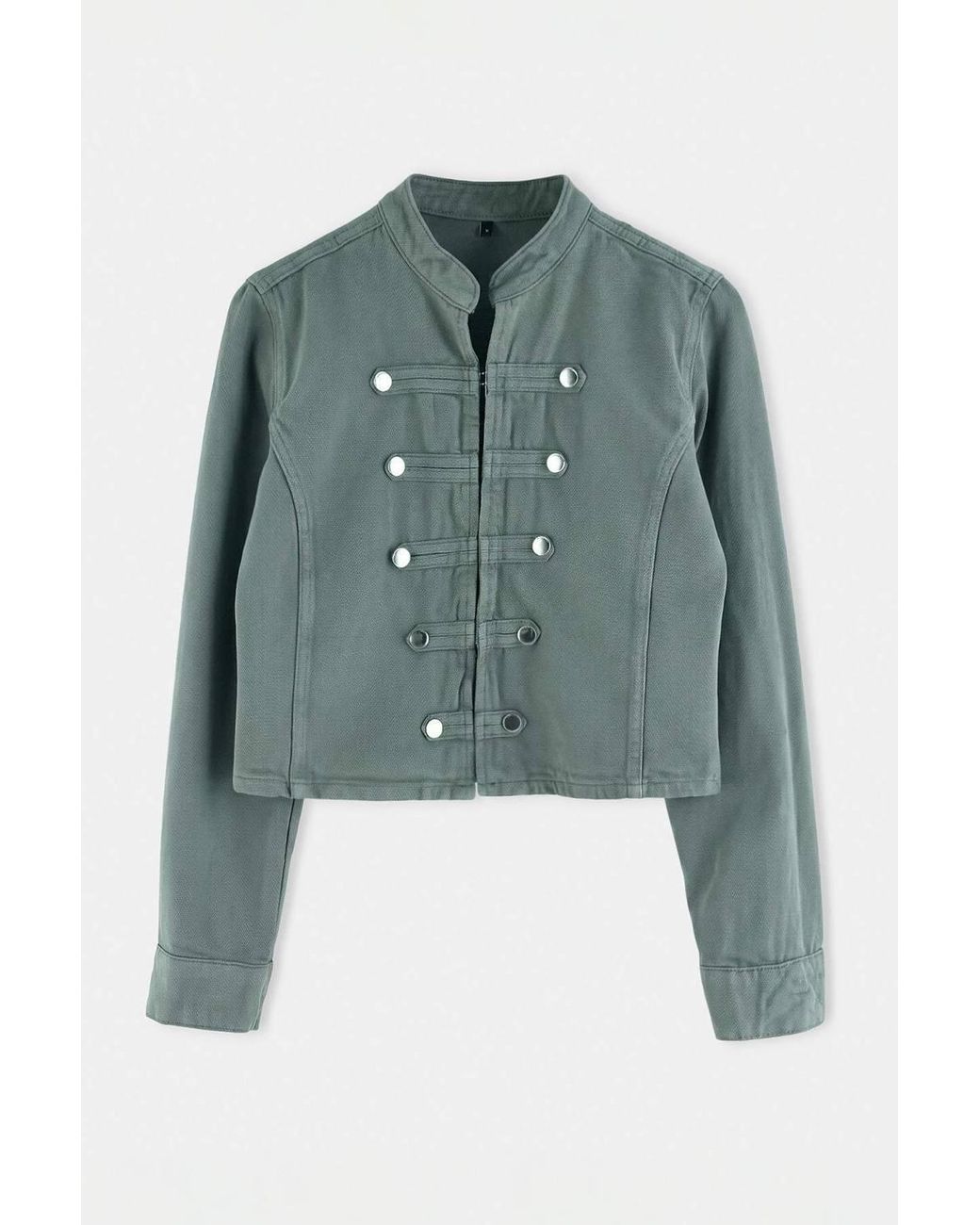 WOVCOR Gray Long Sleeve Hook Closure Denim Jacket