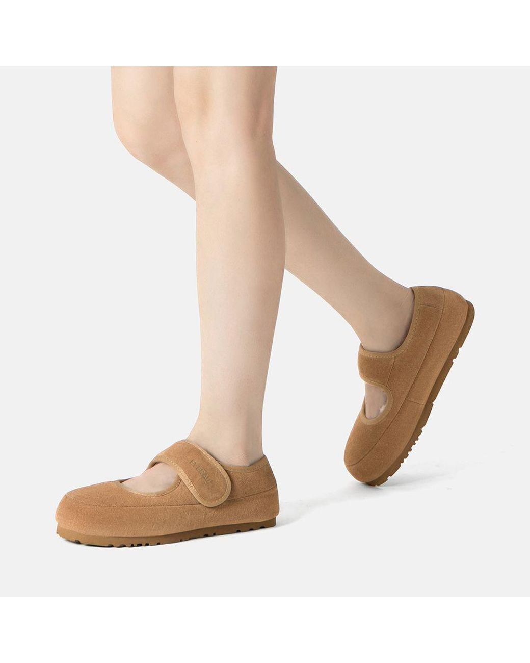 EverAu Australia Natural Real Sheepskin Adjustable Strap Sheepskin Slippers With Eva Sole