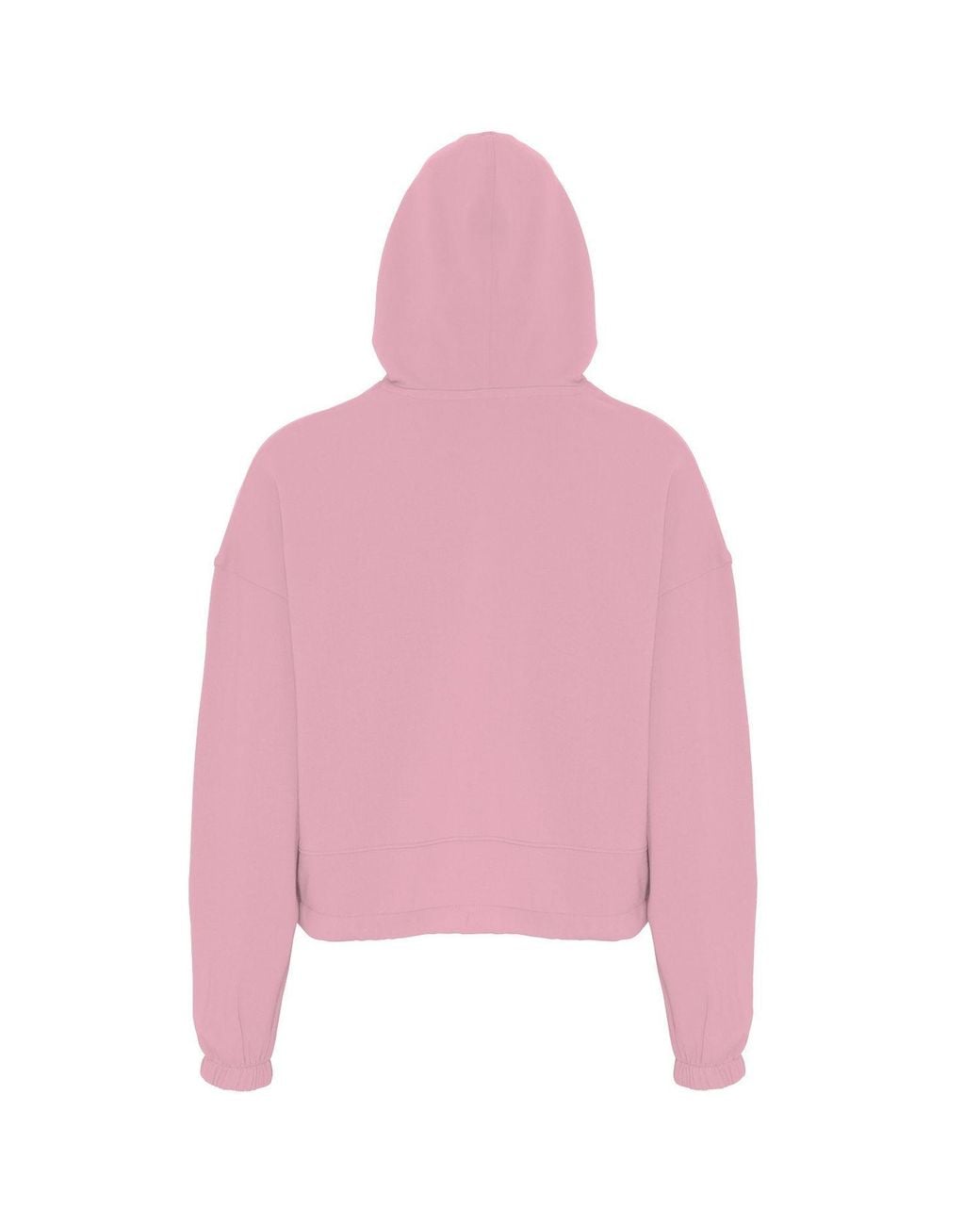 Tridri Pink Cropped Oversize Hoodie