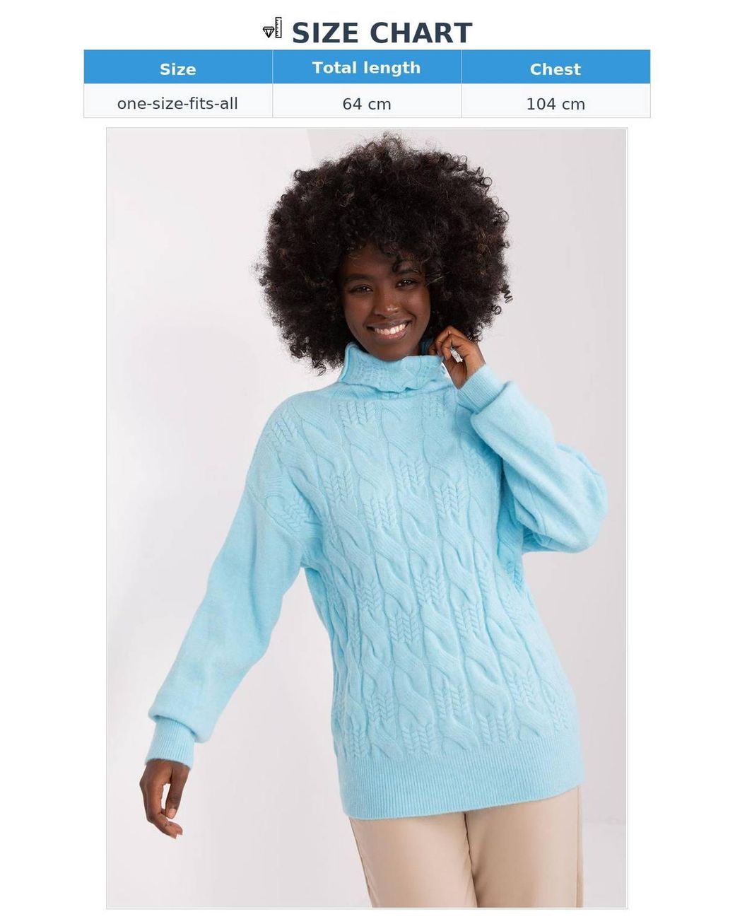 Love Lace Blue Textured Acrylic Turtleneck Sweater Long Sleeve Style 208313