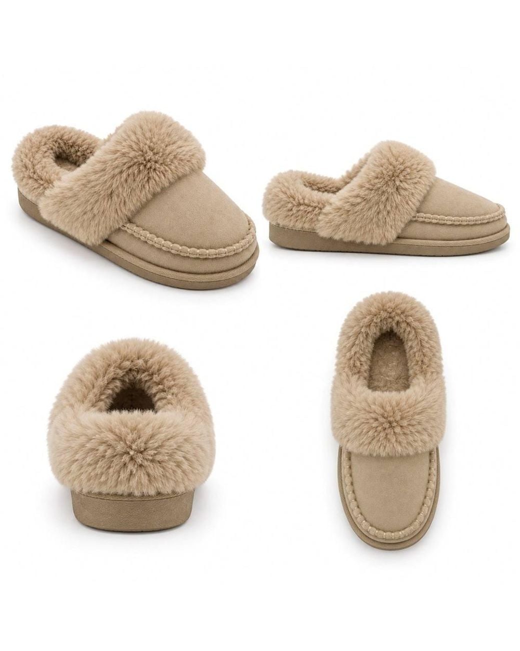 LARANGE Natural Gift Box Trim Slip-On Mule Slippers