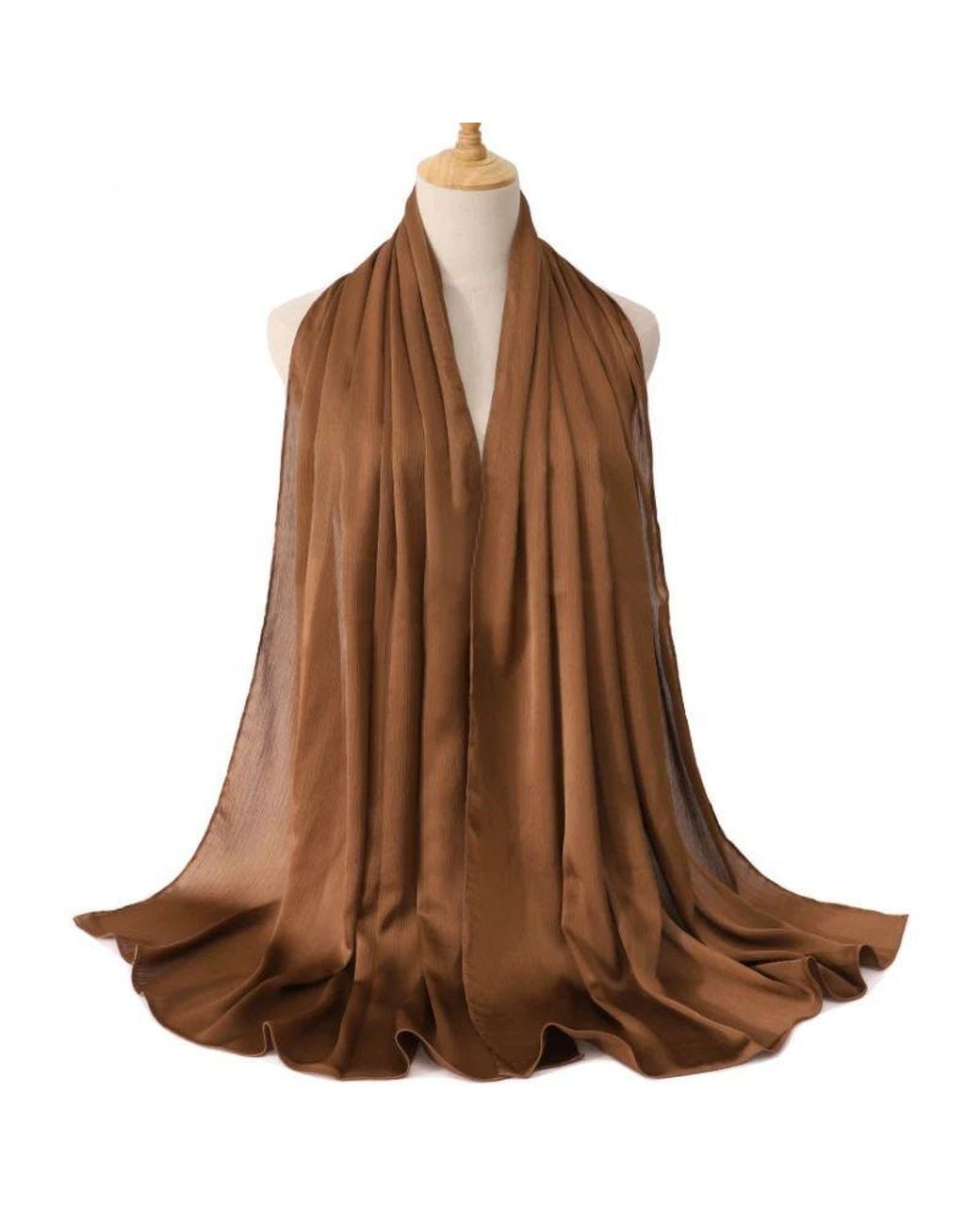 Lemon Daisy Accessories Brown Nada Lightweight Wedding Guest Luxury Scarf