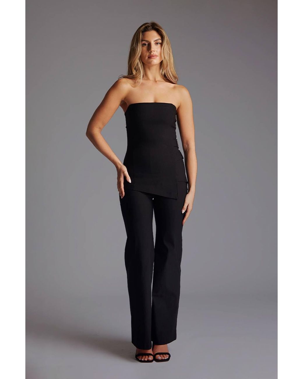 Vesper Gray Wide Leg Trousers