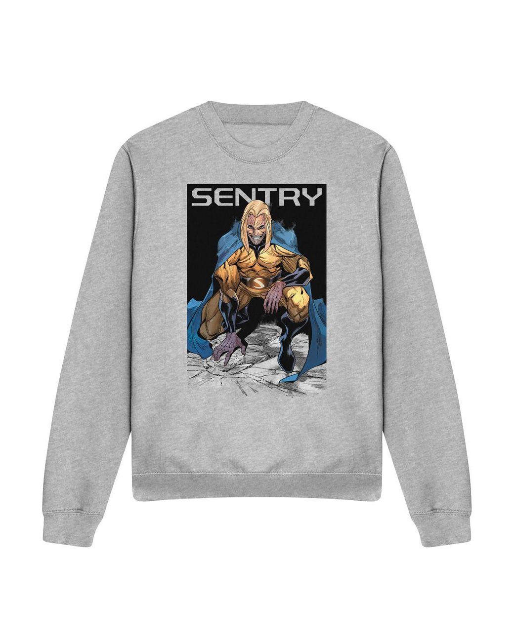 Marvel Gray Comics Sentry Void Grin Sweatshirt, Athletic Heather