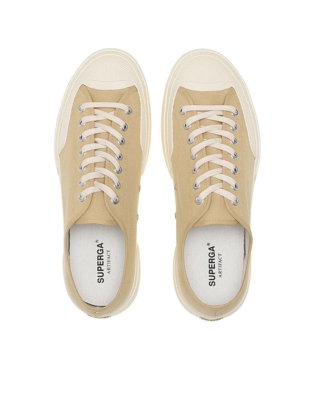 Superga Natural 2432 Works Cotton Canvas Low Cut Trainers for men