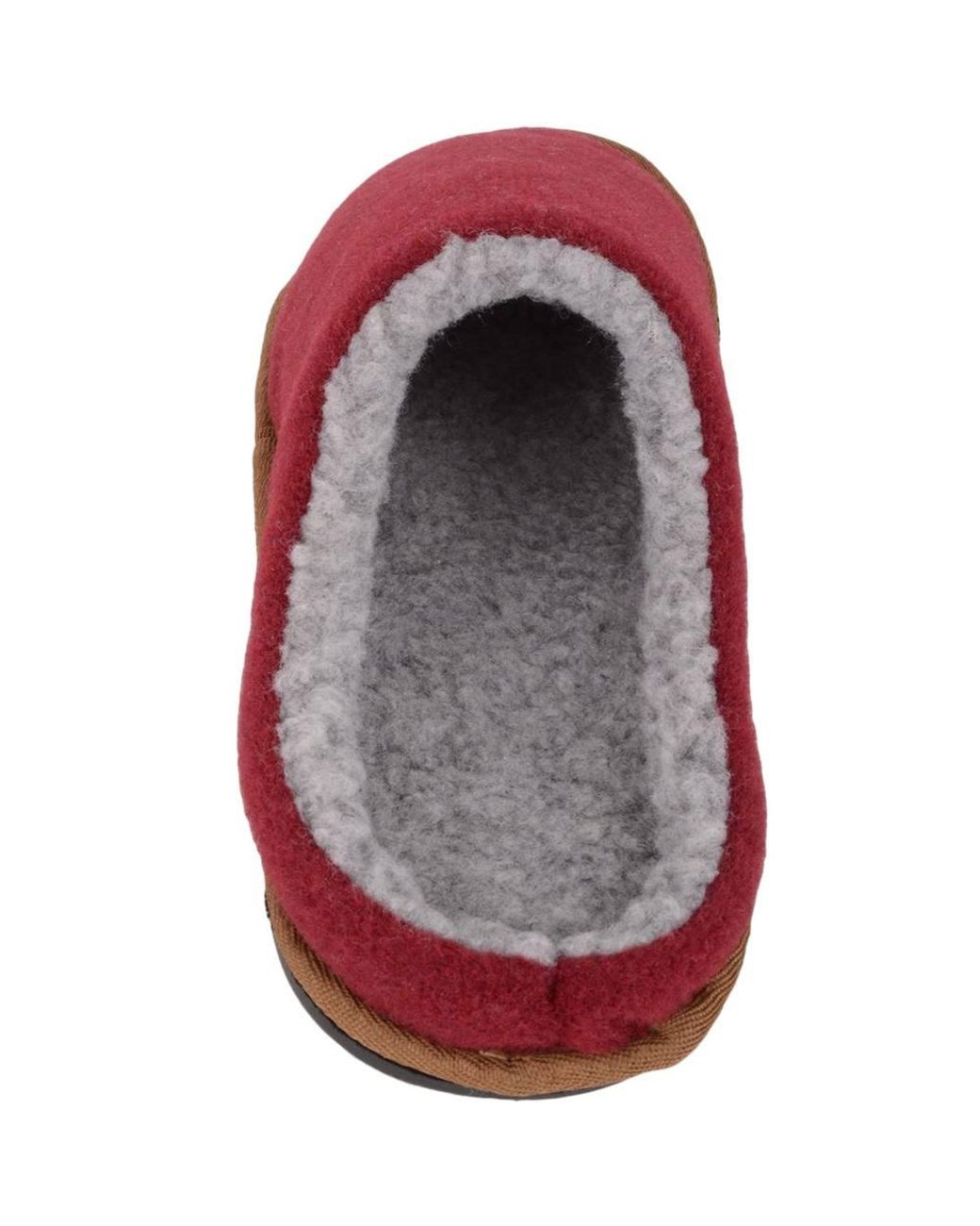 Absolute Footwear Red Easy Slip On Fleece Lined Winter Mule Slippers With Hard Sole for men