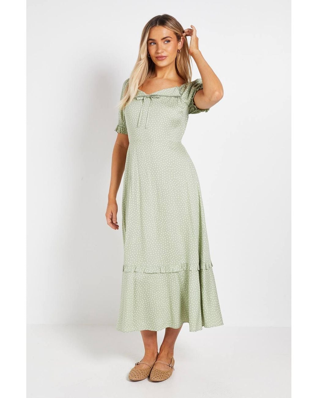 Dorothy Perkins White Lace Trim Collar Detail Midi Dress