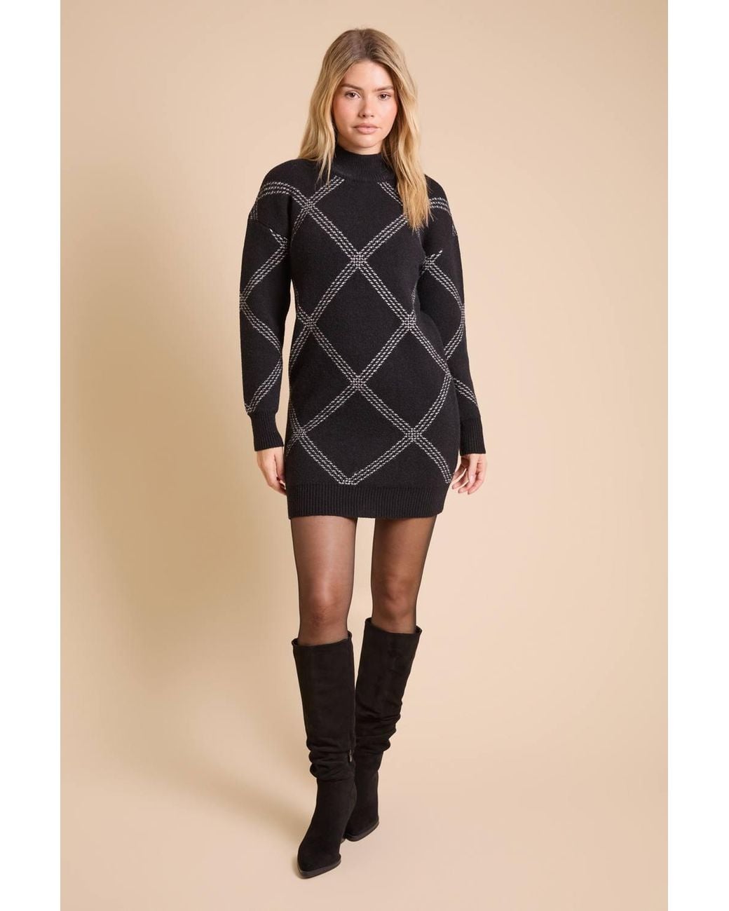 Dorothy Perkins Natural High Neck Print Mini Dress