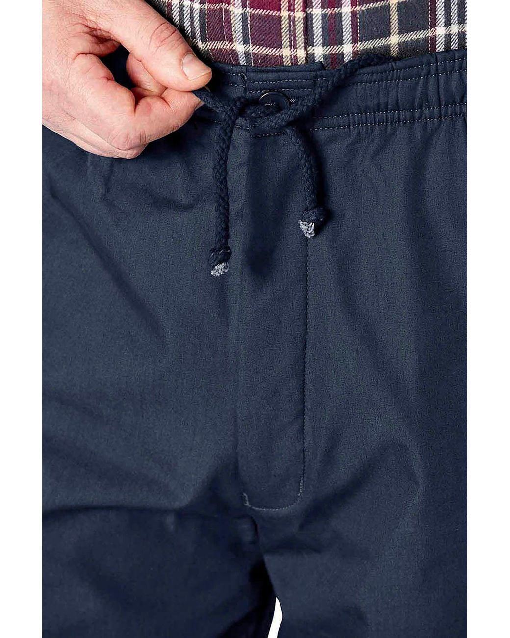 Chums Blue High-Rise Fleece Lined Leisure Trousers for men