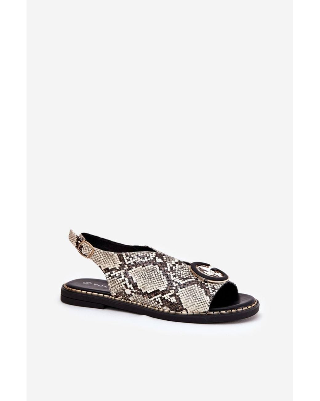 Love Lace White Flat Summer Sandals With Drative Front & Buckle Fit