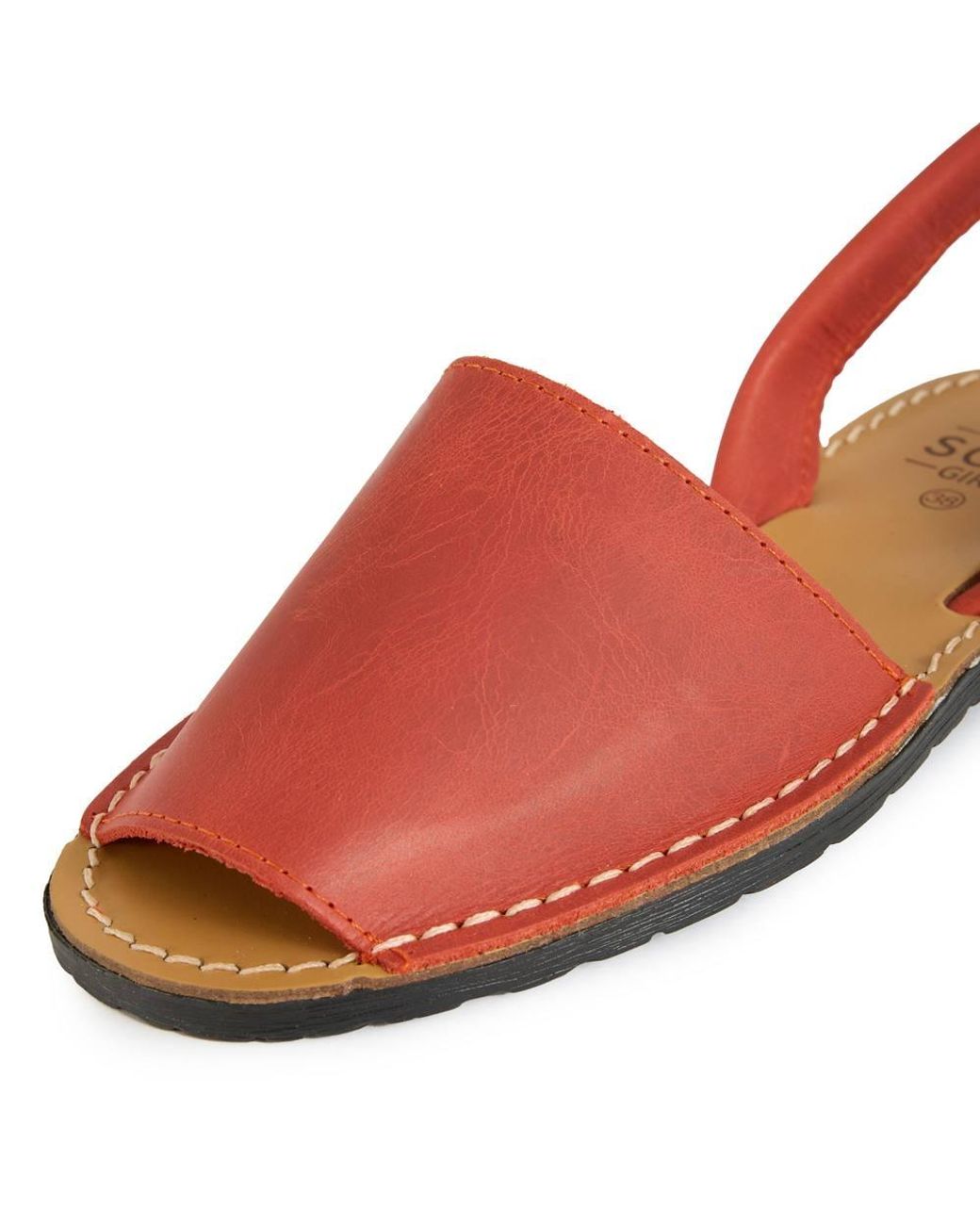 Sole Red Macaw Nubuck Menorcan Sandals
