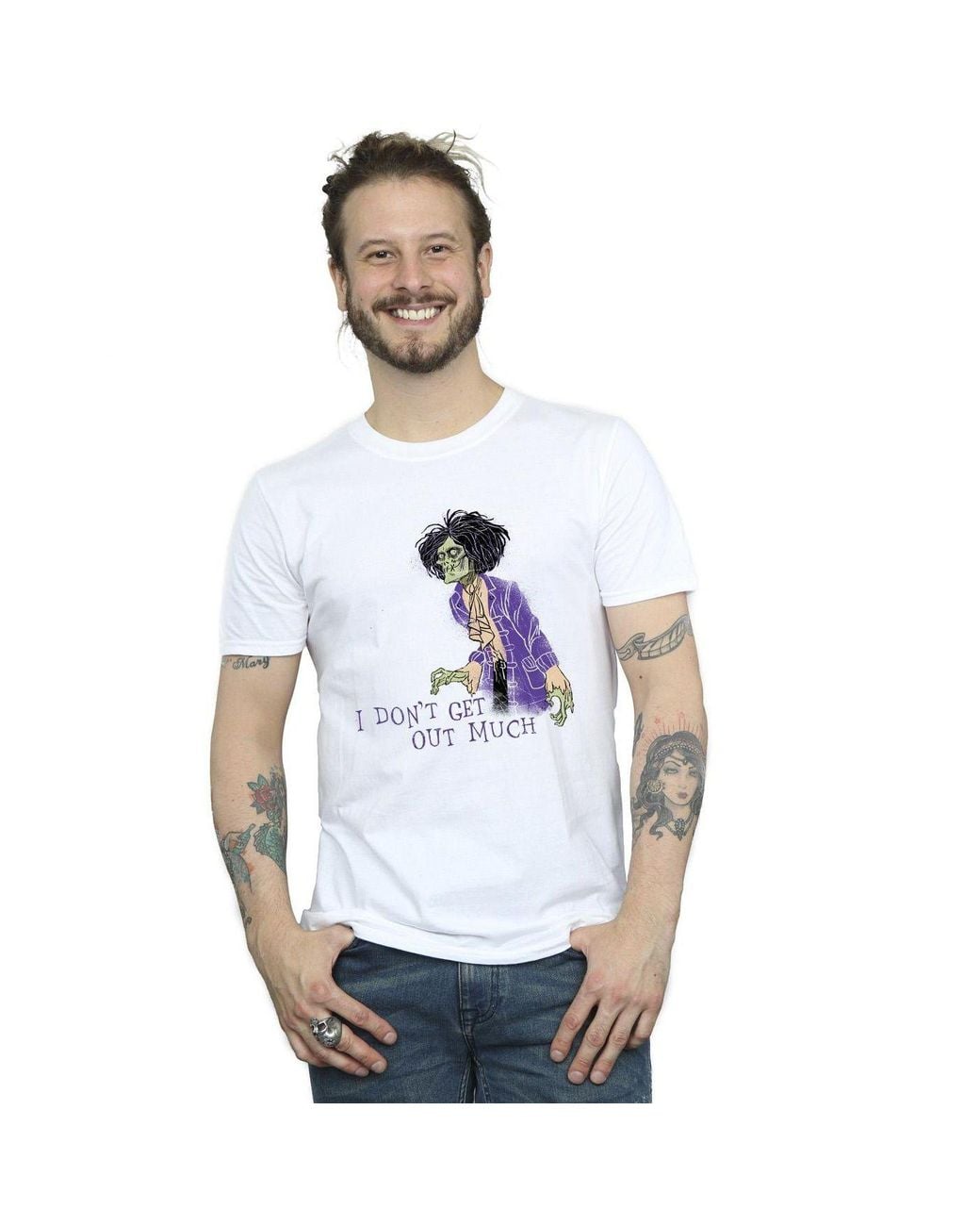 Disney White Hocus Pocus Don'T Get Out Much T-Shirt for men