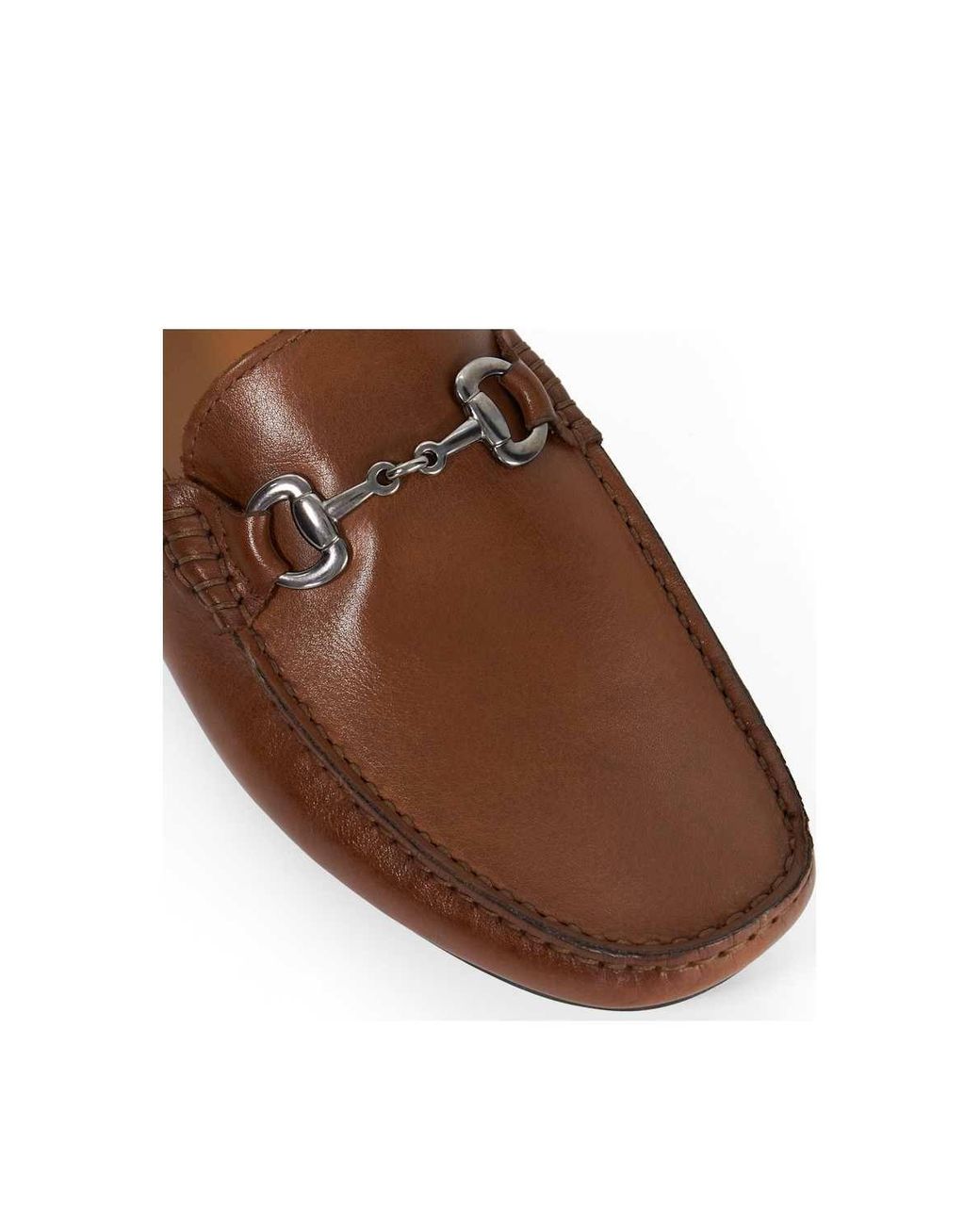 Dune Brown 'Brackon' Leather Slip-On Shoes for men
