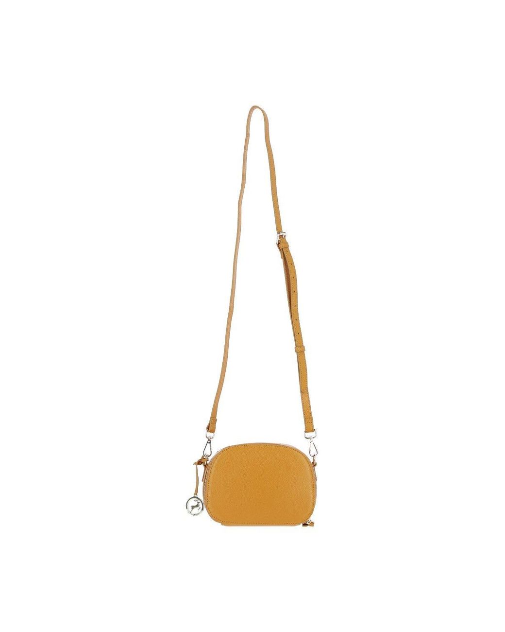Ashwood Leather Orange Real Leather Compact Crossbody Bag With Adjustable Strap