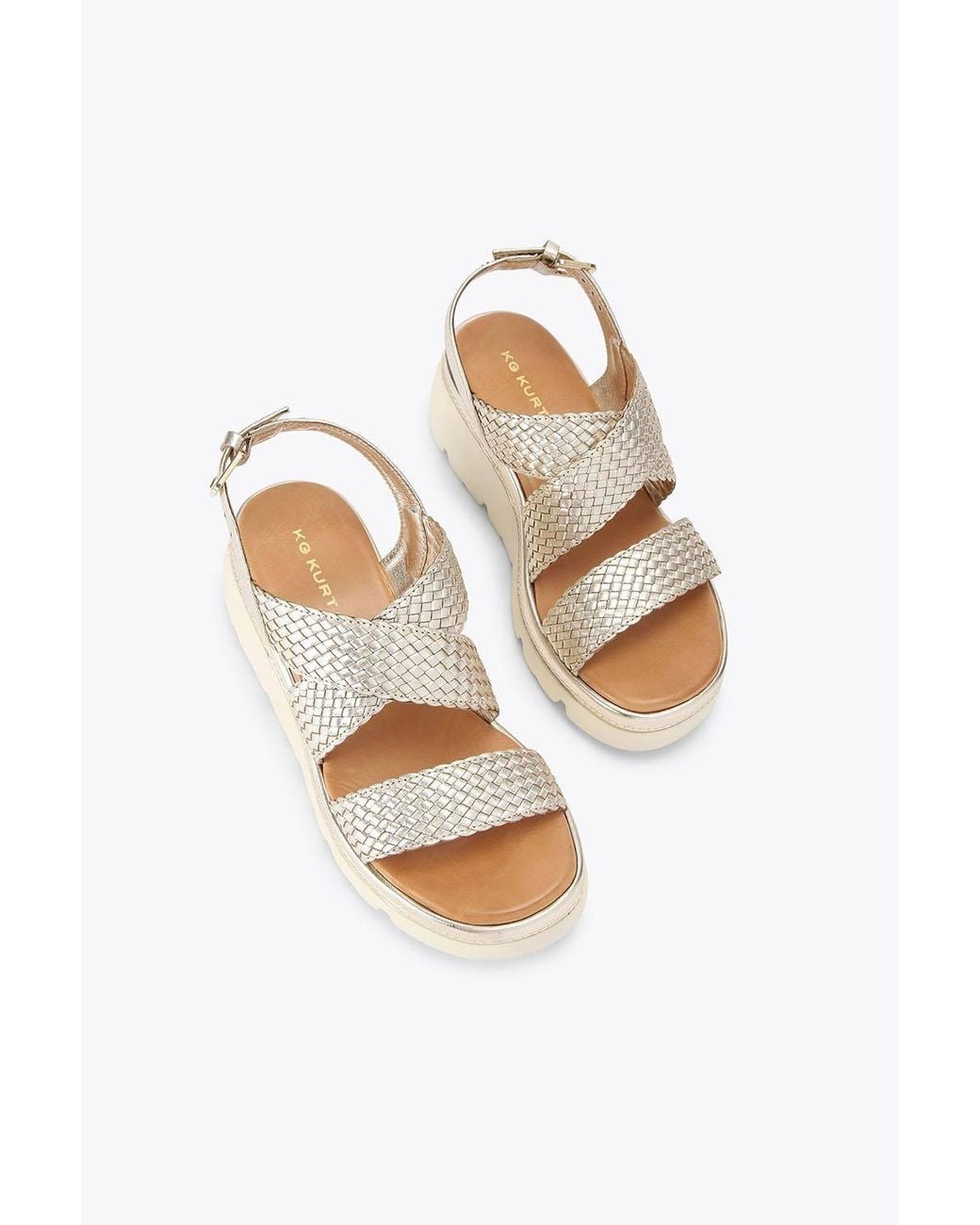 KG by Kurt Geiger Natural 'Perrie' Leather Sandals