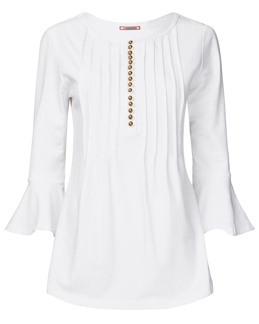 Joe Browns White Longline Button Down Jersey Top