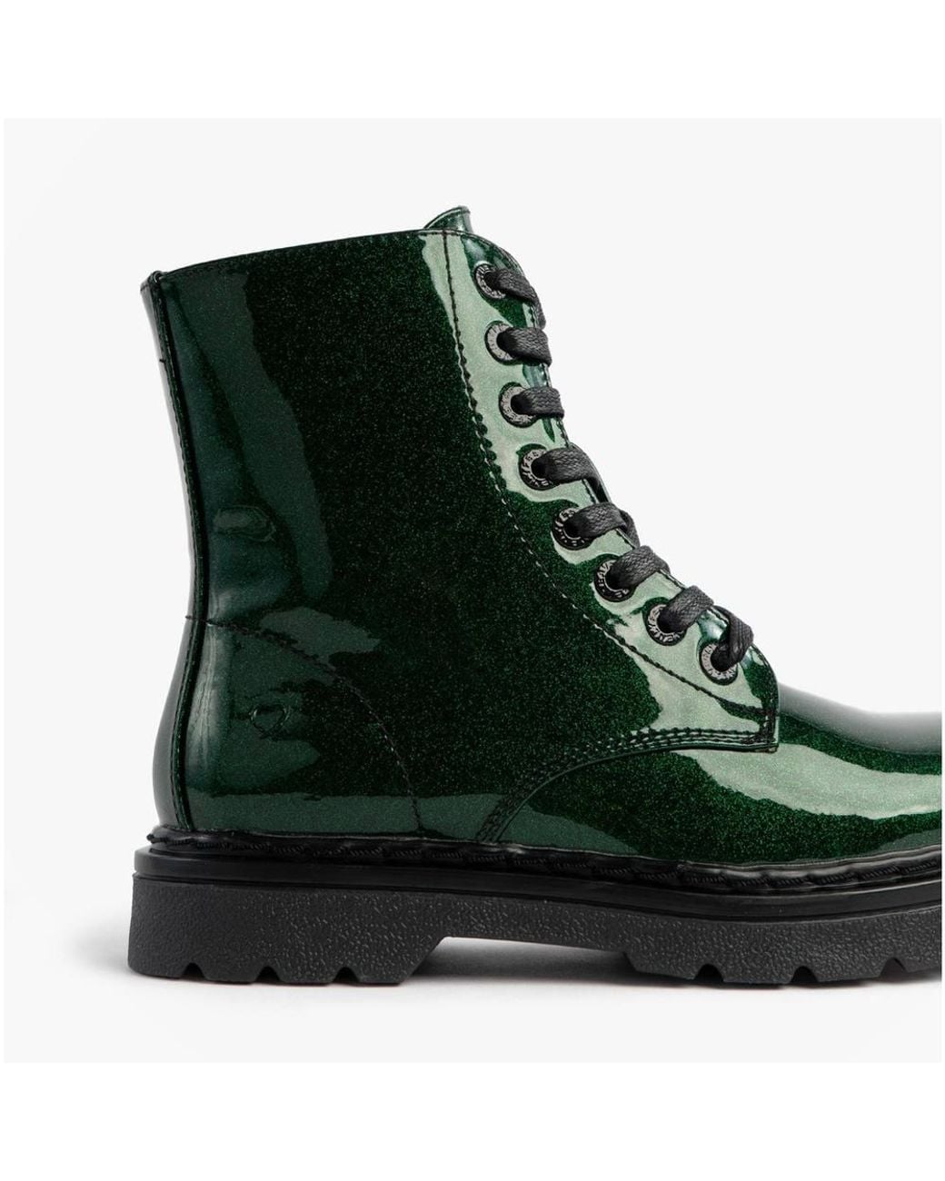 Heavenly Feet Green Justina2 Glitter Glitter Lace Up Ankle Ankle Boots