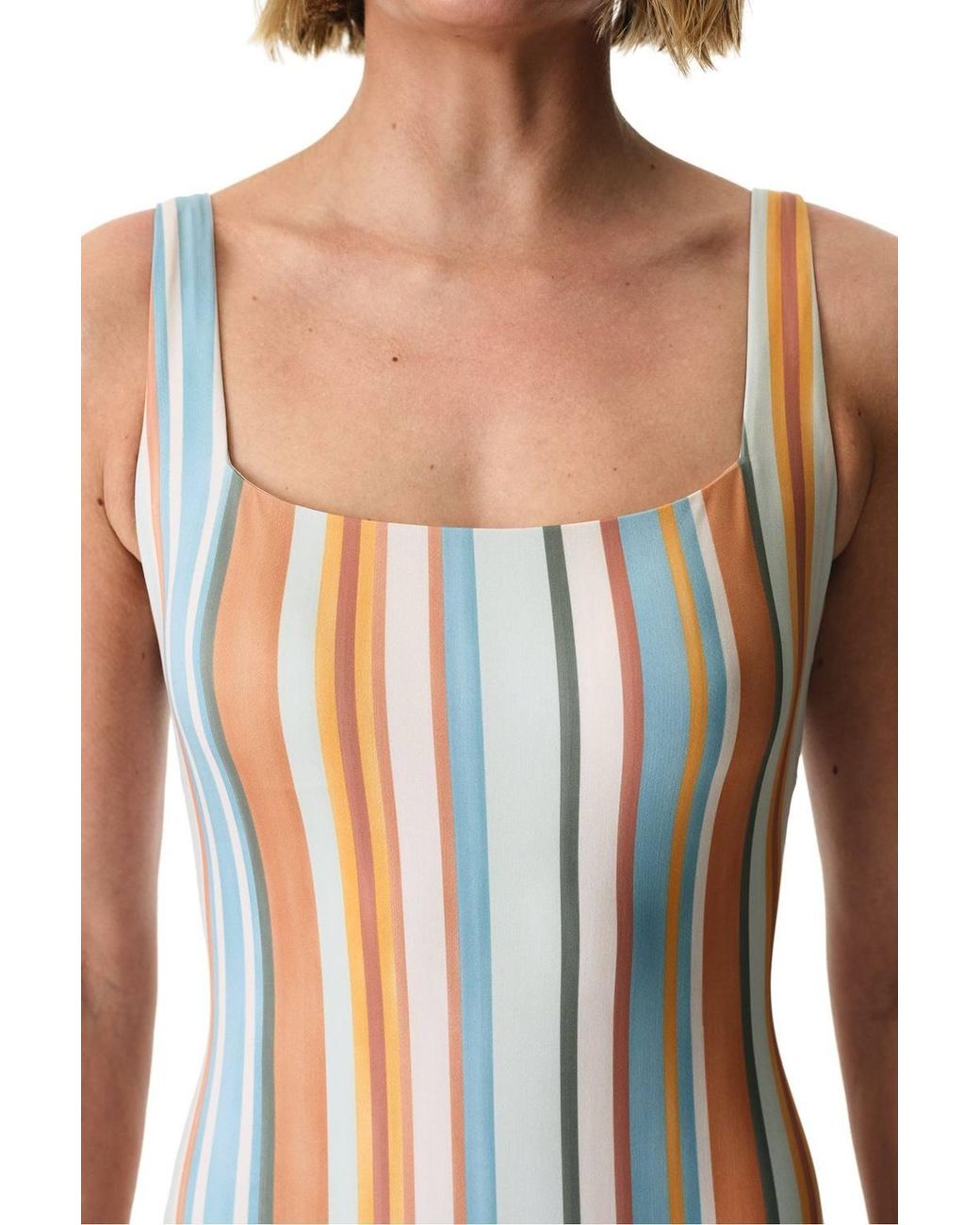 Penti Gray Kourtney Minimal Striped Swimsuit