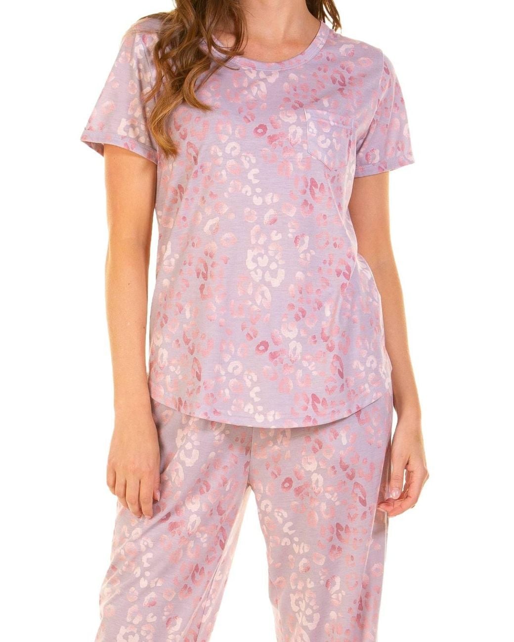 Wisteria Lane Red Jersey Short Sleeve Cropped Pyjama Set