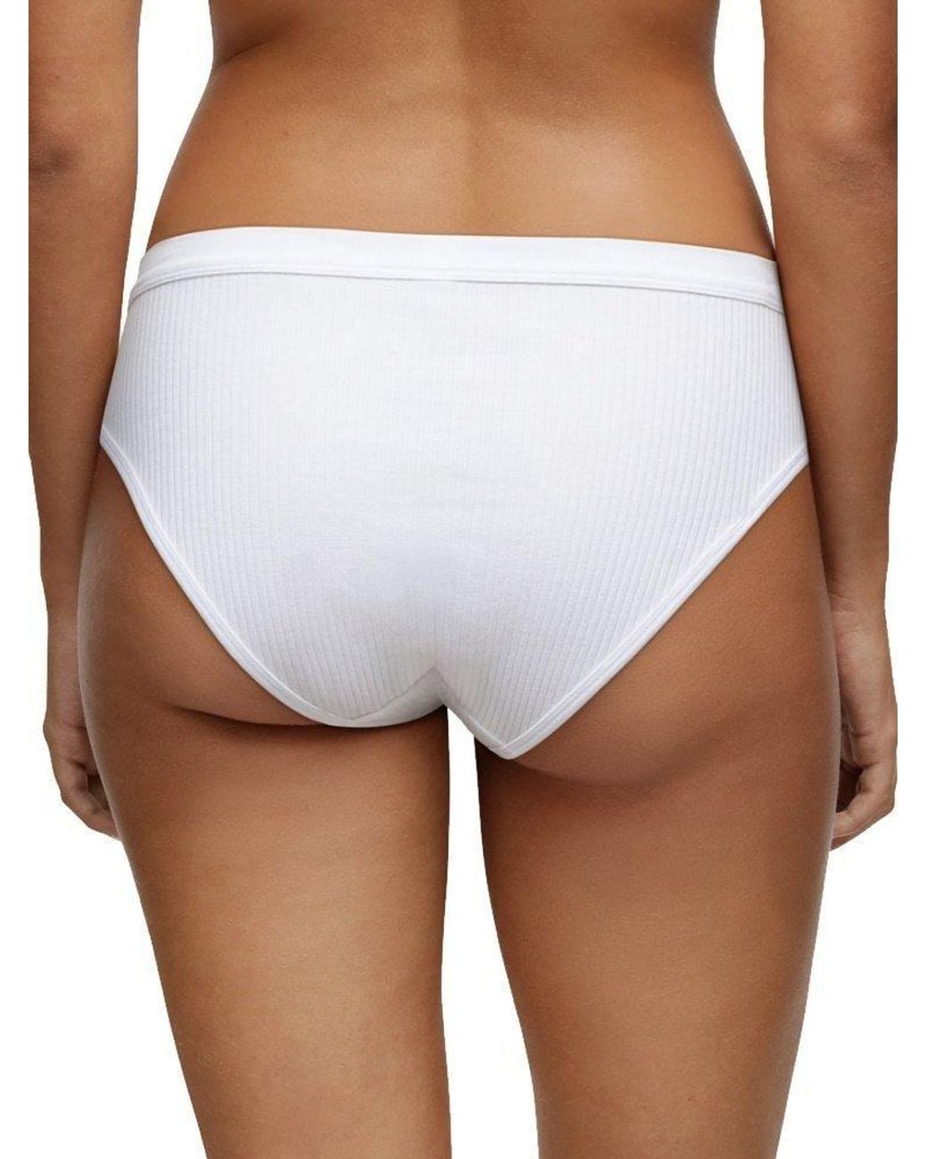 Chantelle White Cotton Comfort Hi Cut Brief