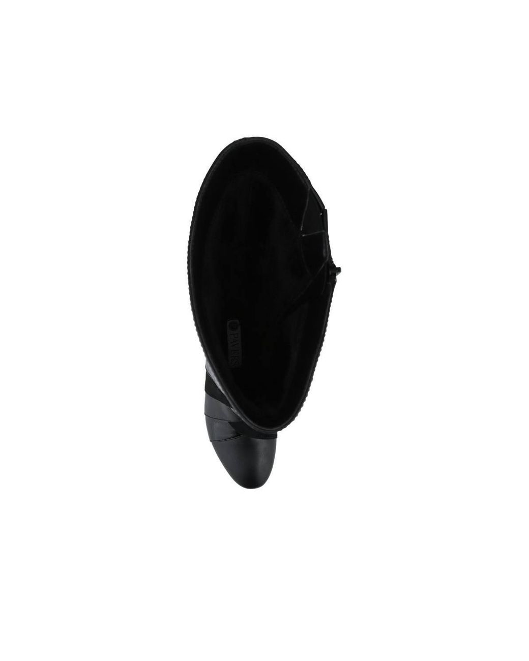 Pavers Black Block Heel Faux Leather Long Boots