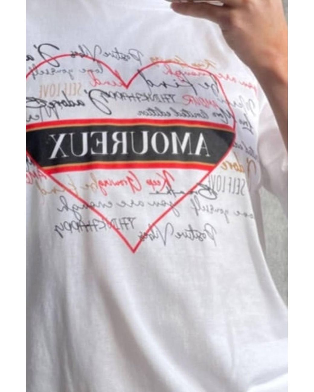 Stylewise Gray Heart Graphic Print