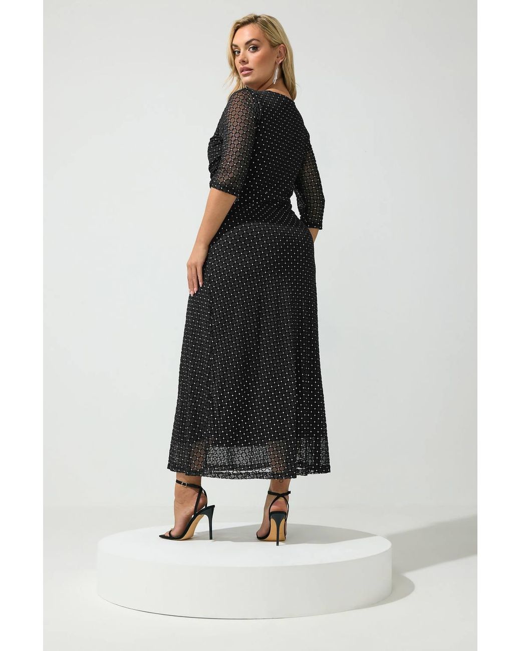 Yours Black Glitter Maxi Dress