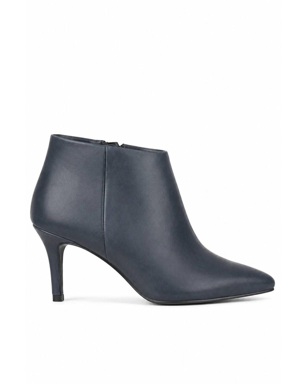 Spot on Blue Pointed Toe Stiletto Heel Ankle Boots