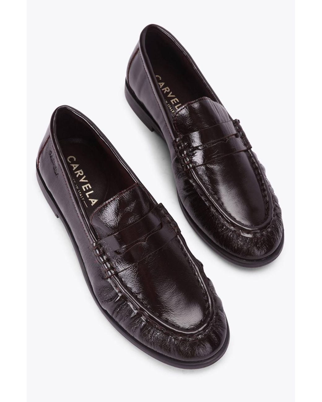 Carvela Kurt Geiger Brown 'Santi Loafer' Patent Flats