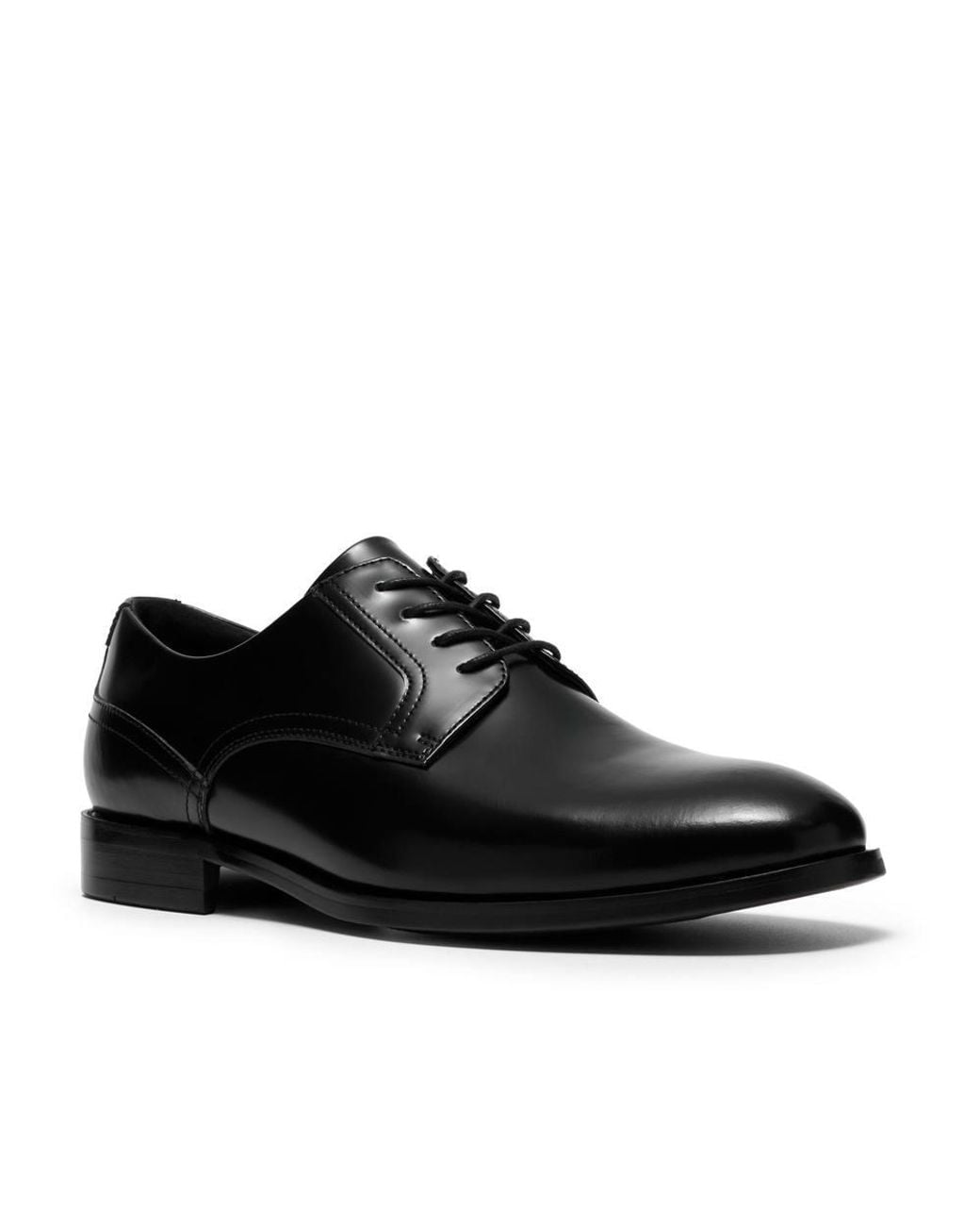 Clarks Black Bowburn Lace Hi Shine Leather Derby Shoes, Lace Up for men