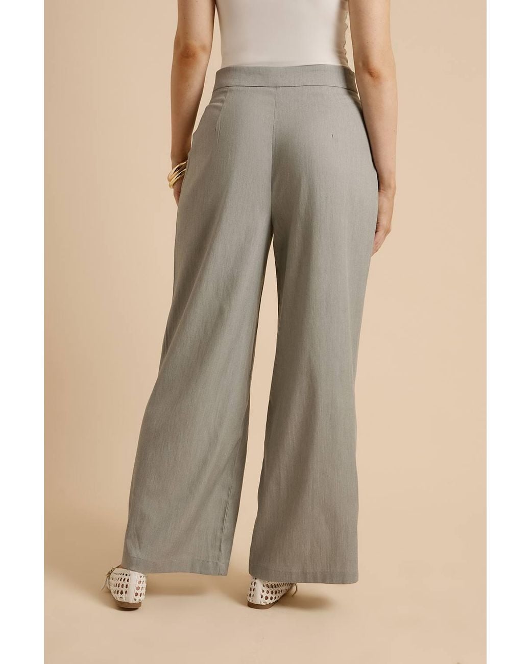 Dorothy Perkins Brown Pleat Front Wide Leg Trouser