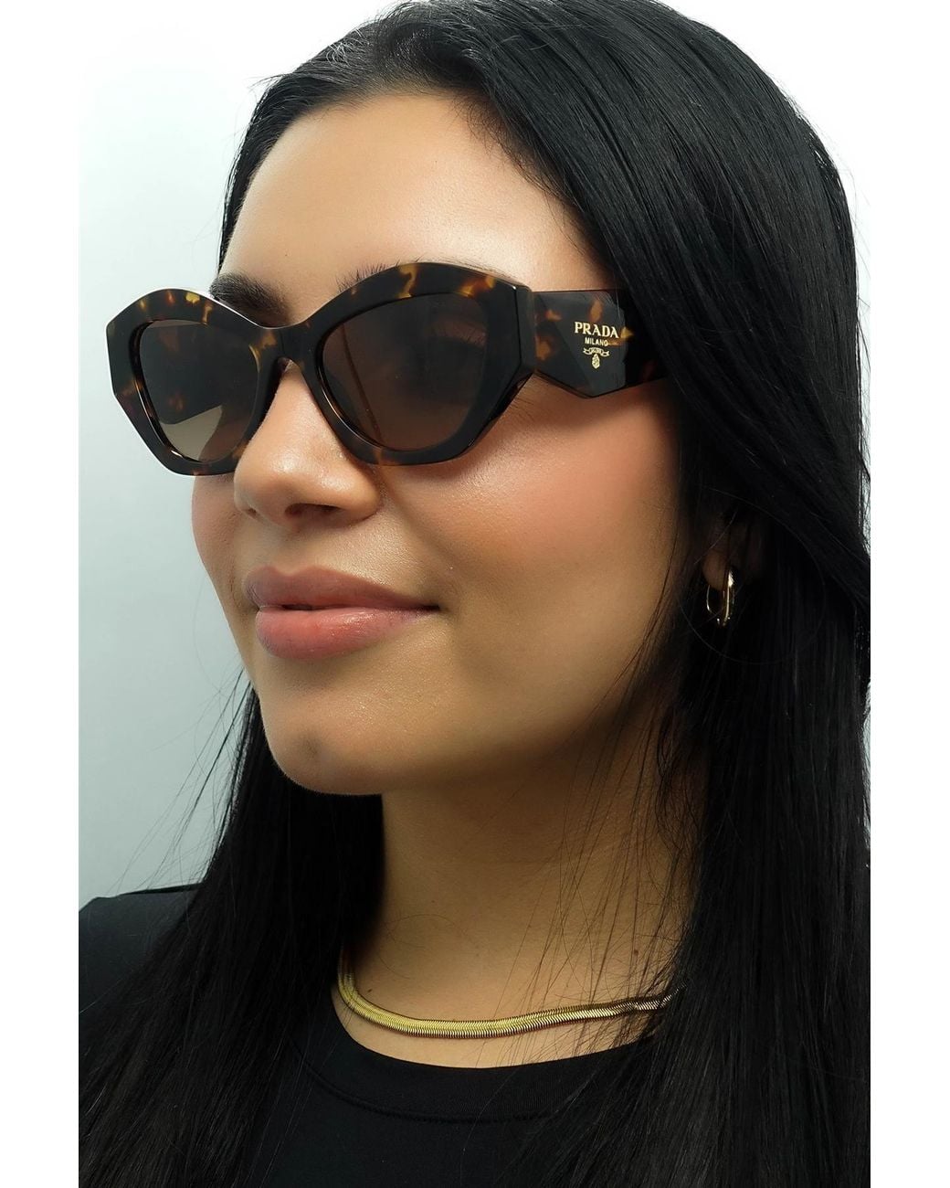 Prada Brown Rectangle Honey Havana Gradient Pr07Ys