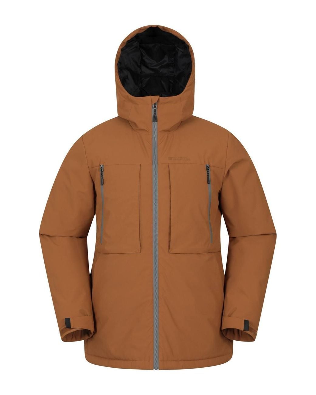 Mountain Warehouse Brown 'Langdon' Water Resistant Padded Hooded Full Zip Winter Parka Jacket for men