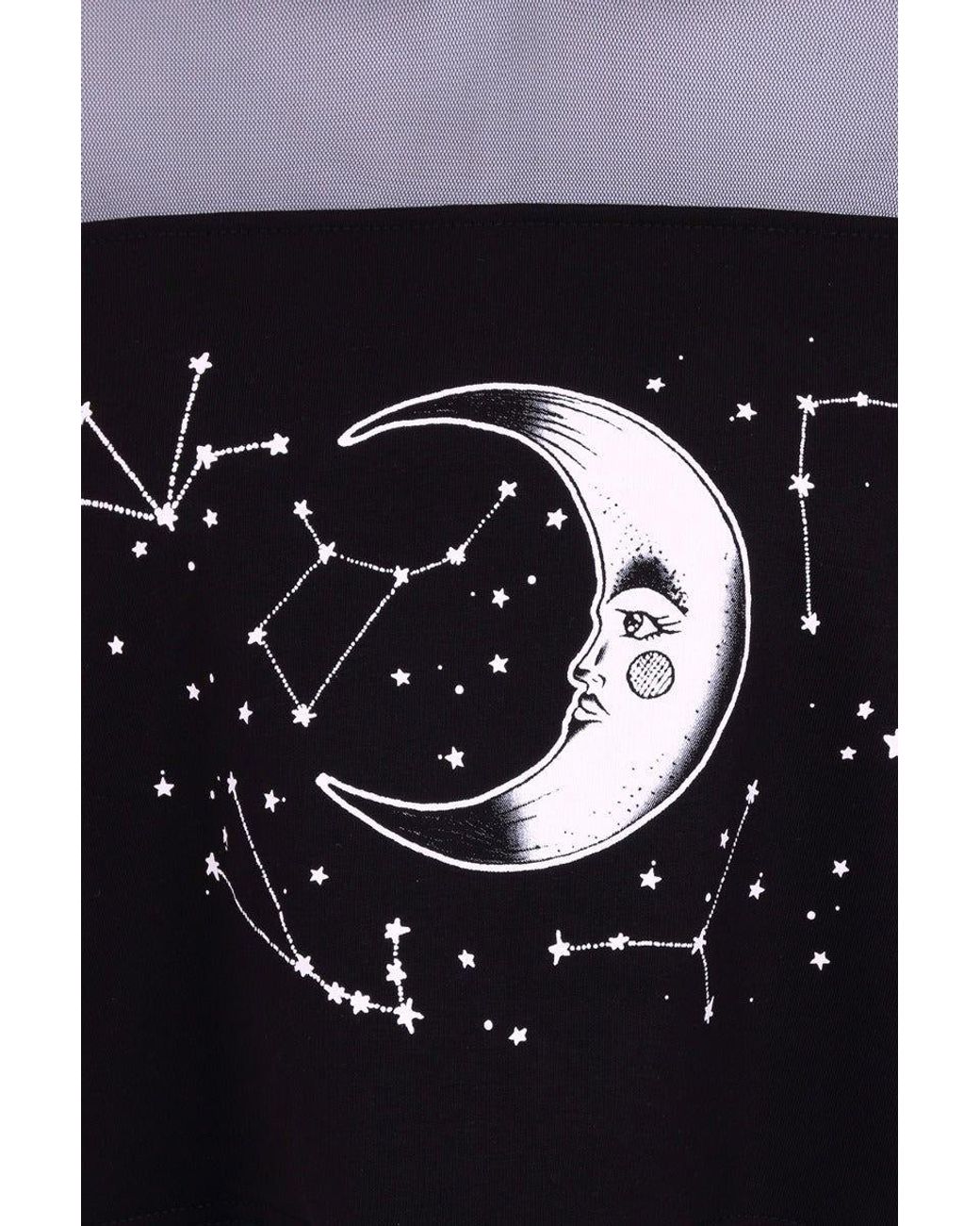 Hell Bunny Black Solaris Printed Cropped Hoodie