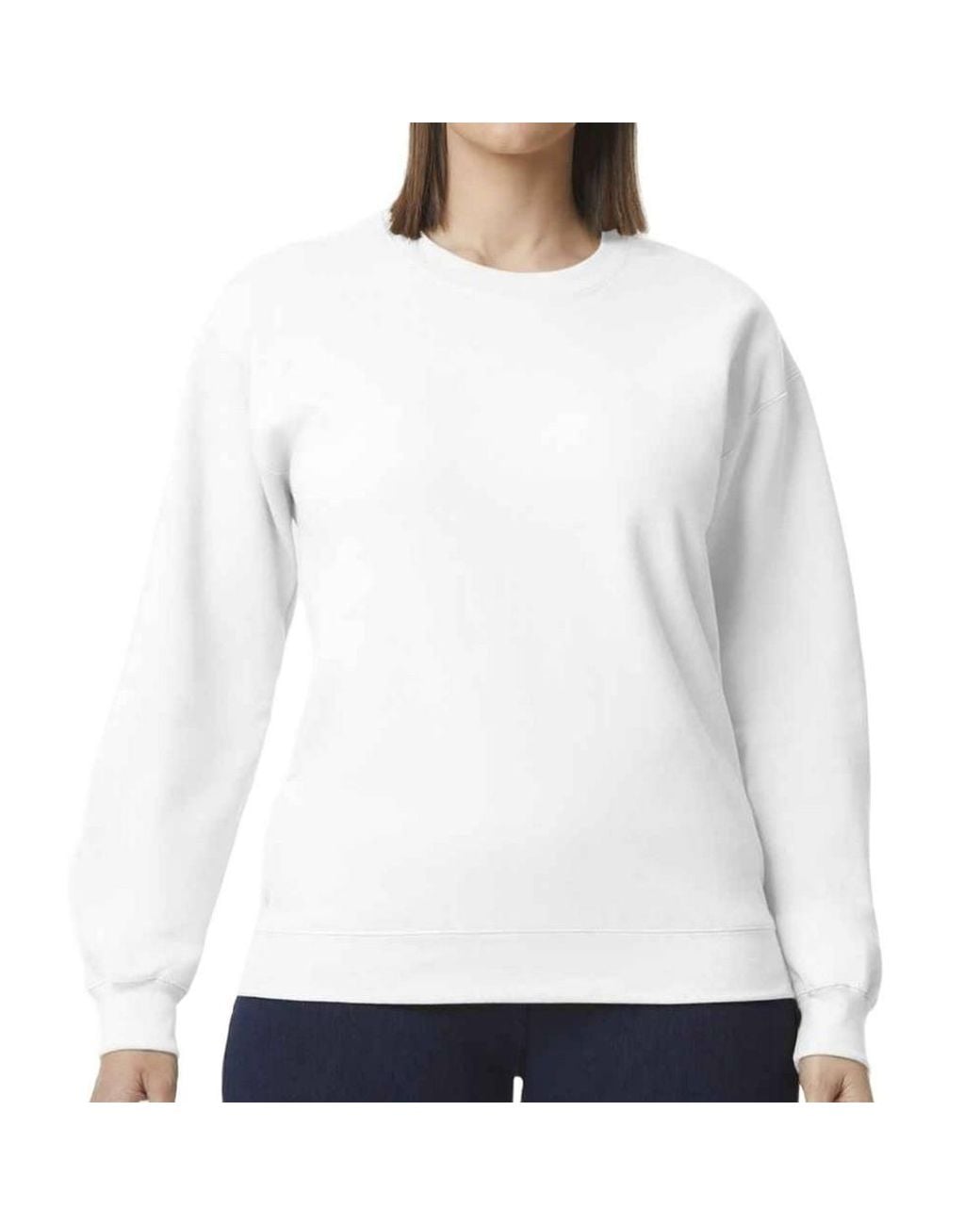 Gildan White Softstyle Fleece Midweight Sweatshirt for men
