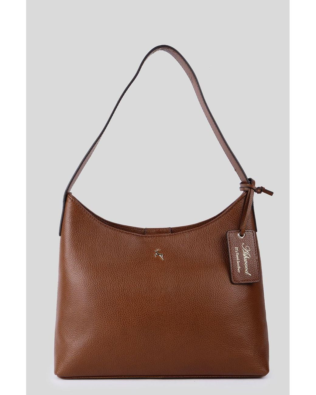 Ashwood Leather Brown 'Splendore Di Milano' Real Leather Hobo Shoulder Bag