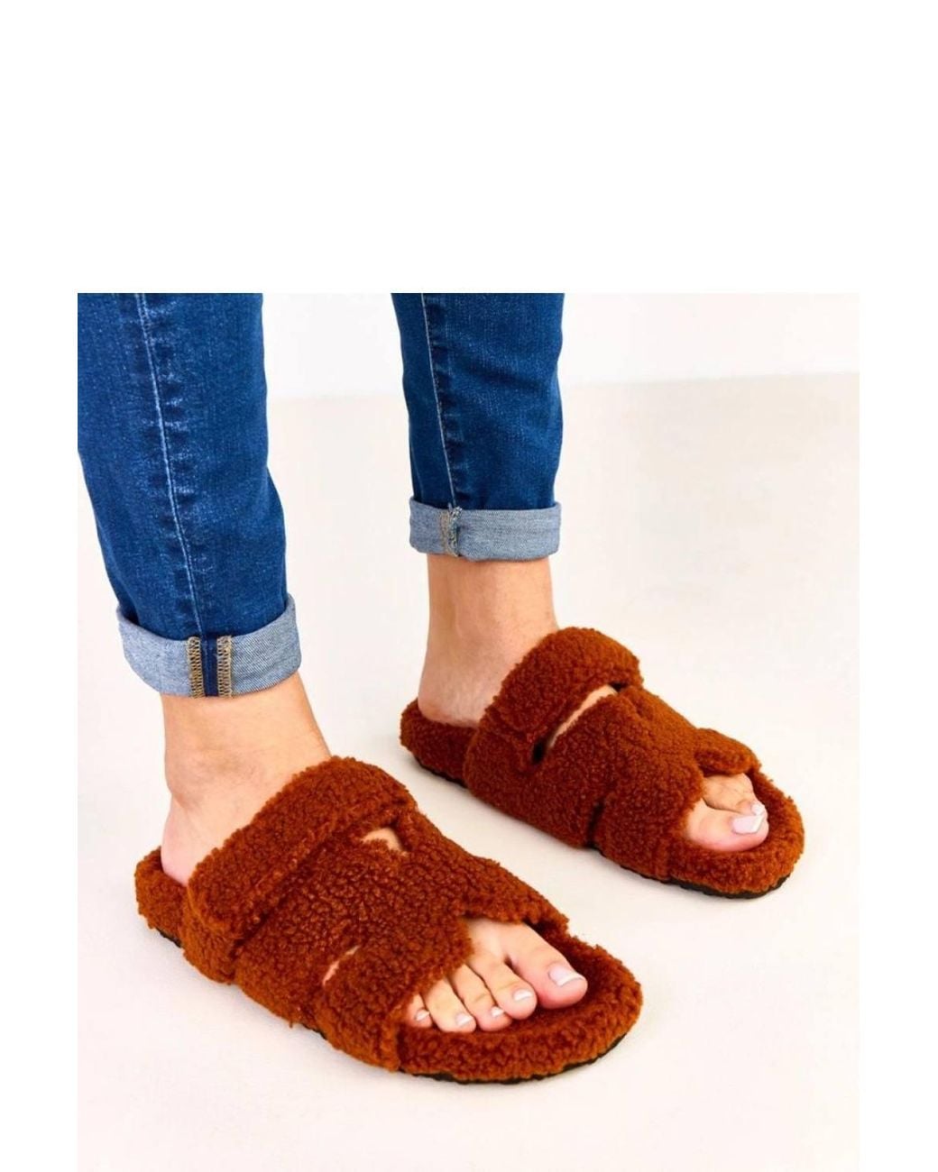 Love Lace Blue Felissa Open Front Furry Slippers For Cozy Home Comfort
