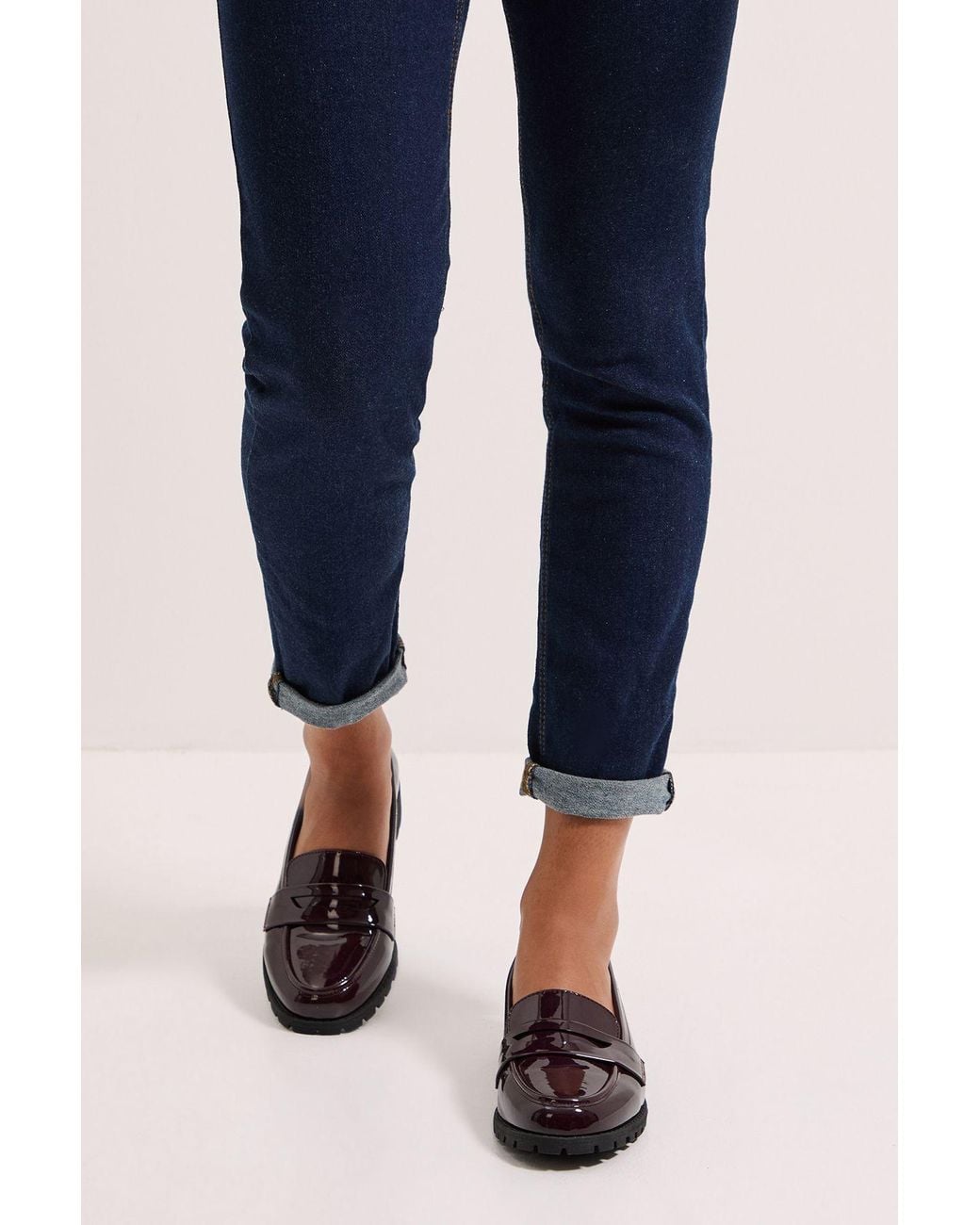 Dorothy Perkins Blue Wide Fit Leoni Chunky Loafers