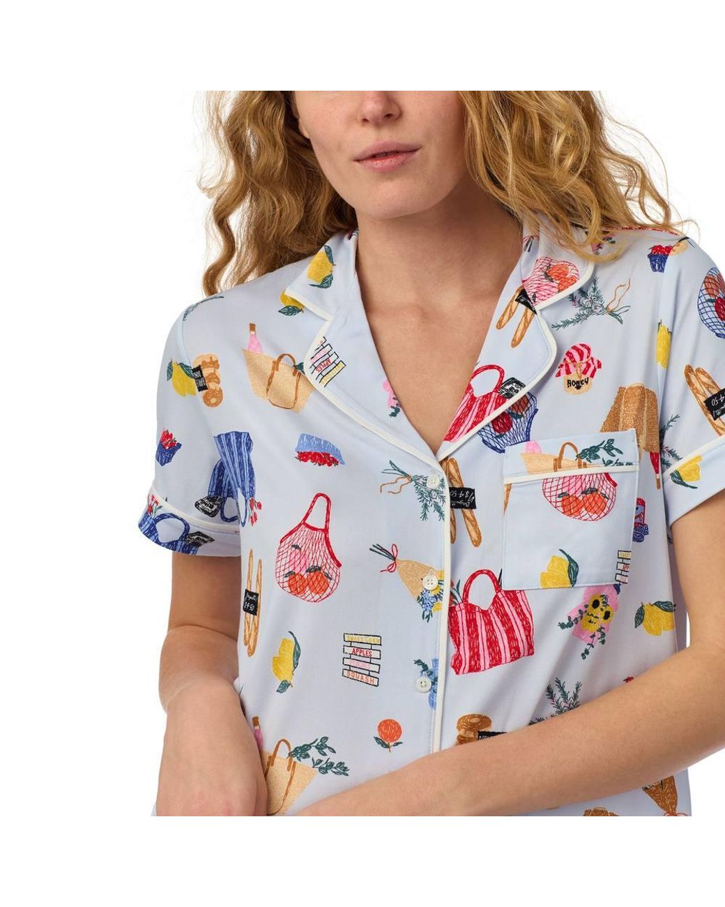 Kate Spade Blue Short Sleeve Shirt & Trouser Pyjama Set