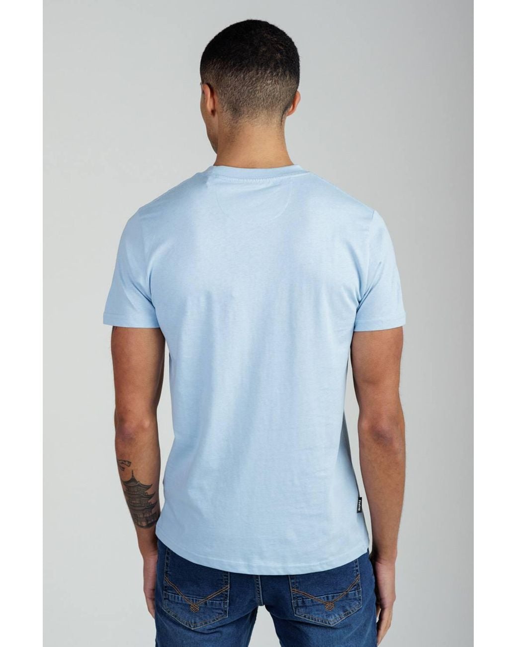 Firetrap Blue 3 Pack Regular Fit Cotton Graphic Crew Neck T-Shirts for men