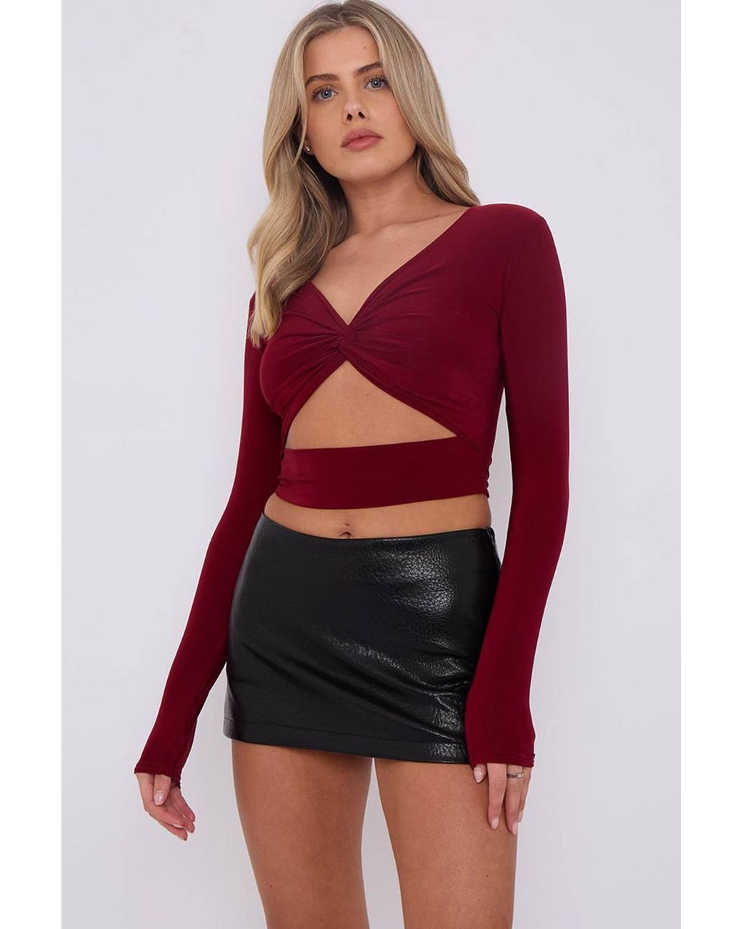 Stylewise Red Faux Pebbled Leather