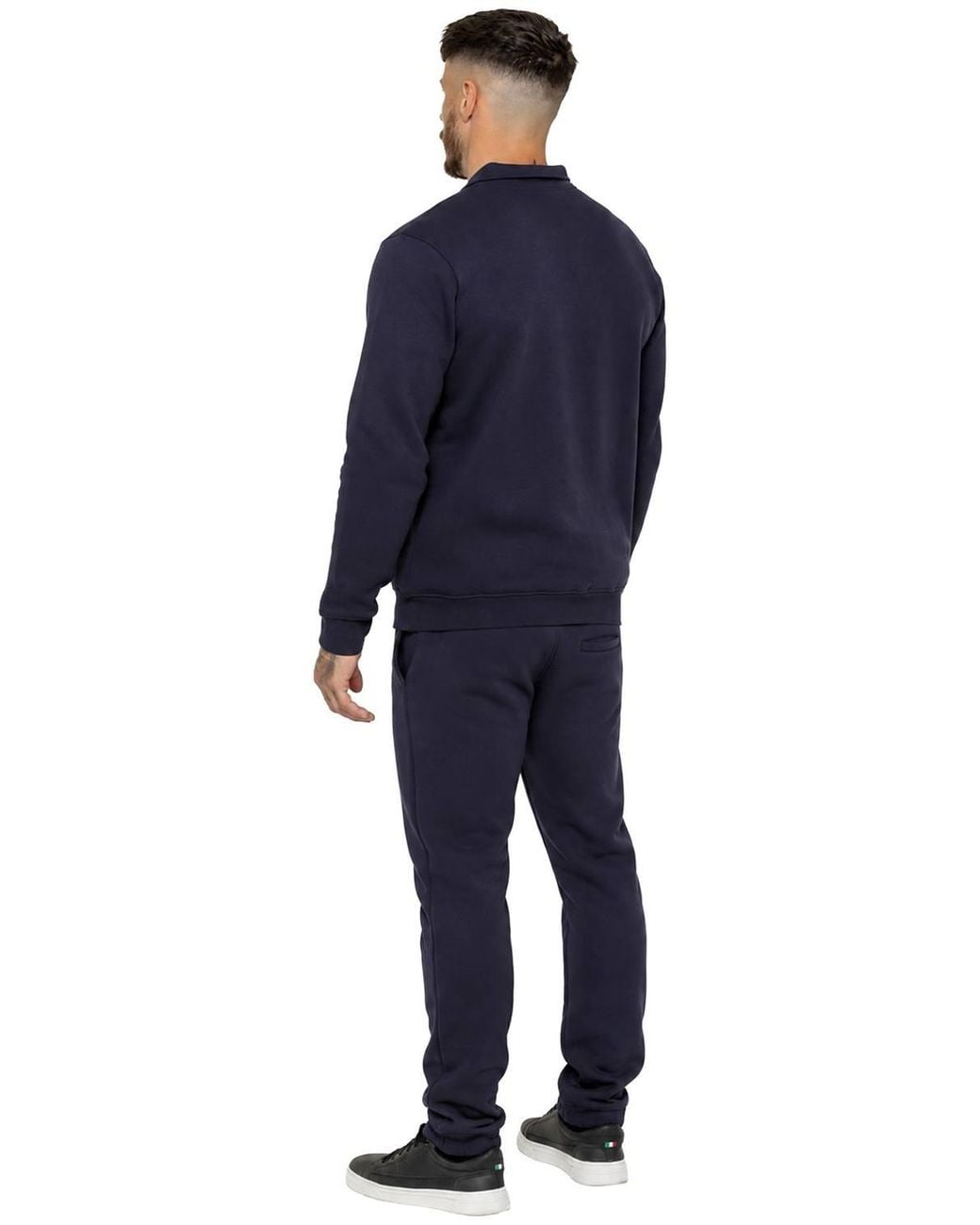 Enzo Blue Half Zip Collared Tracksuit Set for men