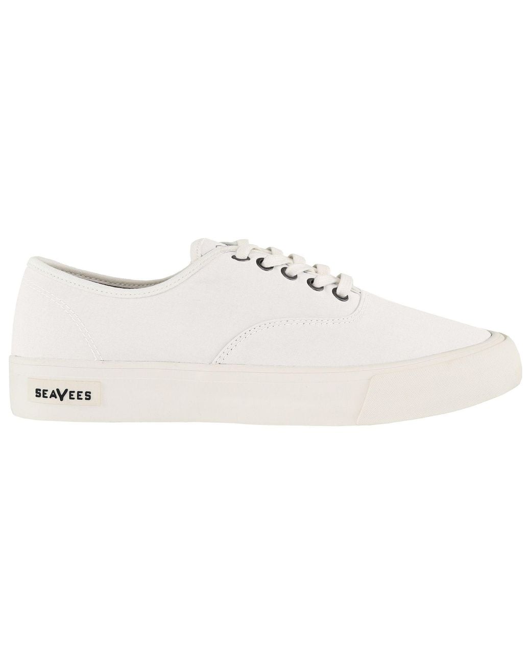 Seavees White Legend Lace-Up Synthetic Plimsolls for men