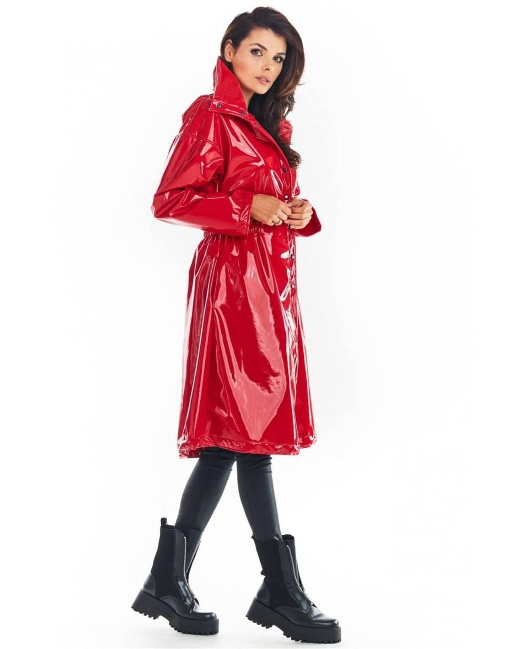 Love Lace Collared Waterproof Coat With Drawstring & Buttons