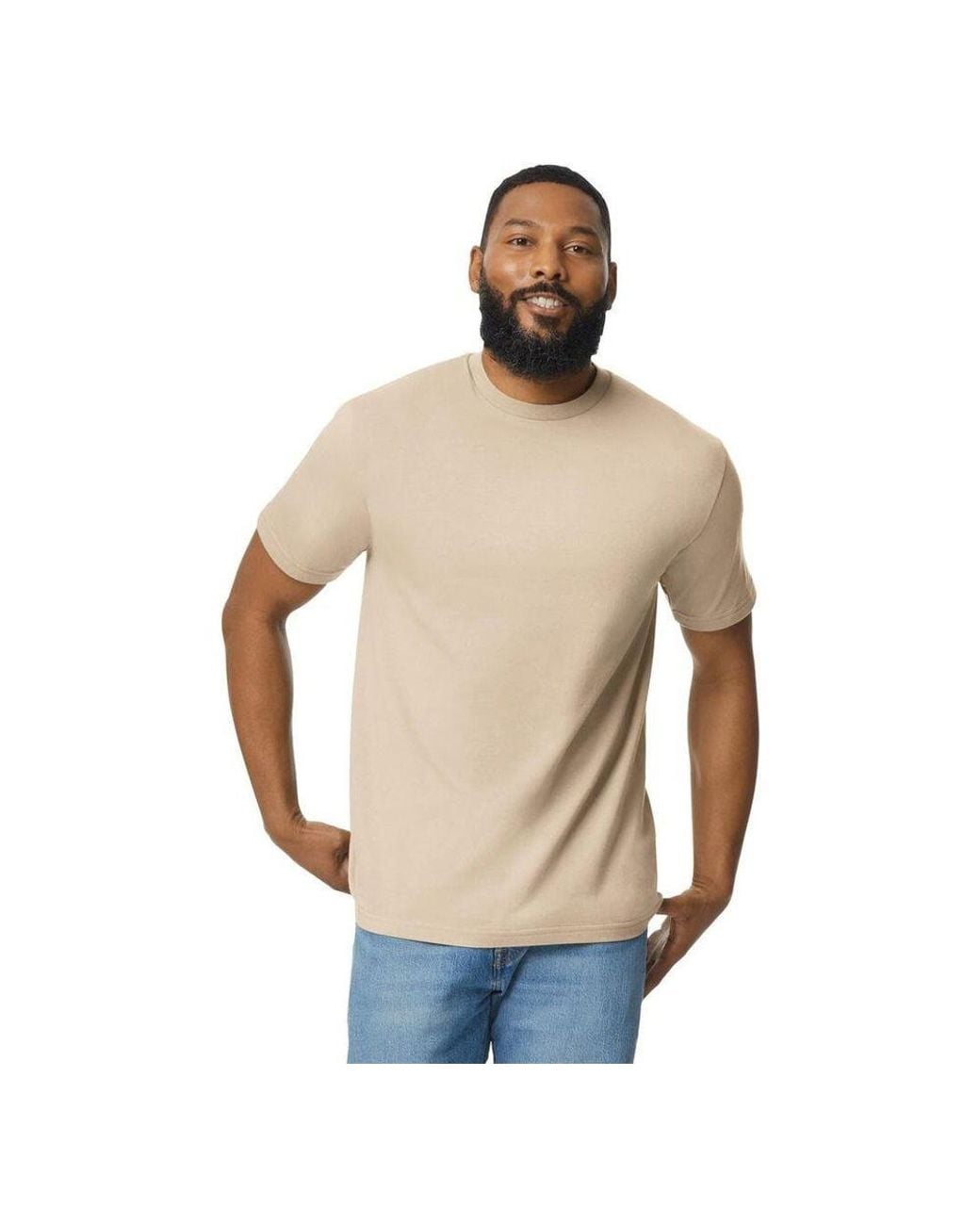 Gildan Natural Plain Lightweight T-Shirt for men