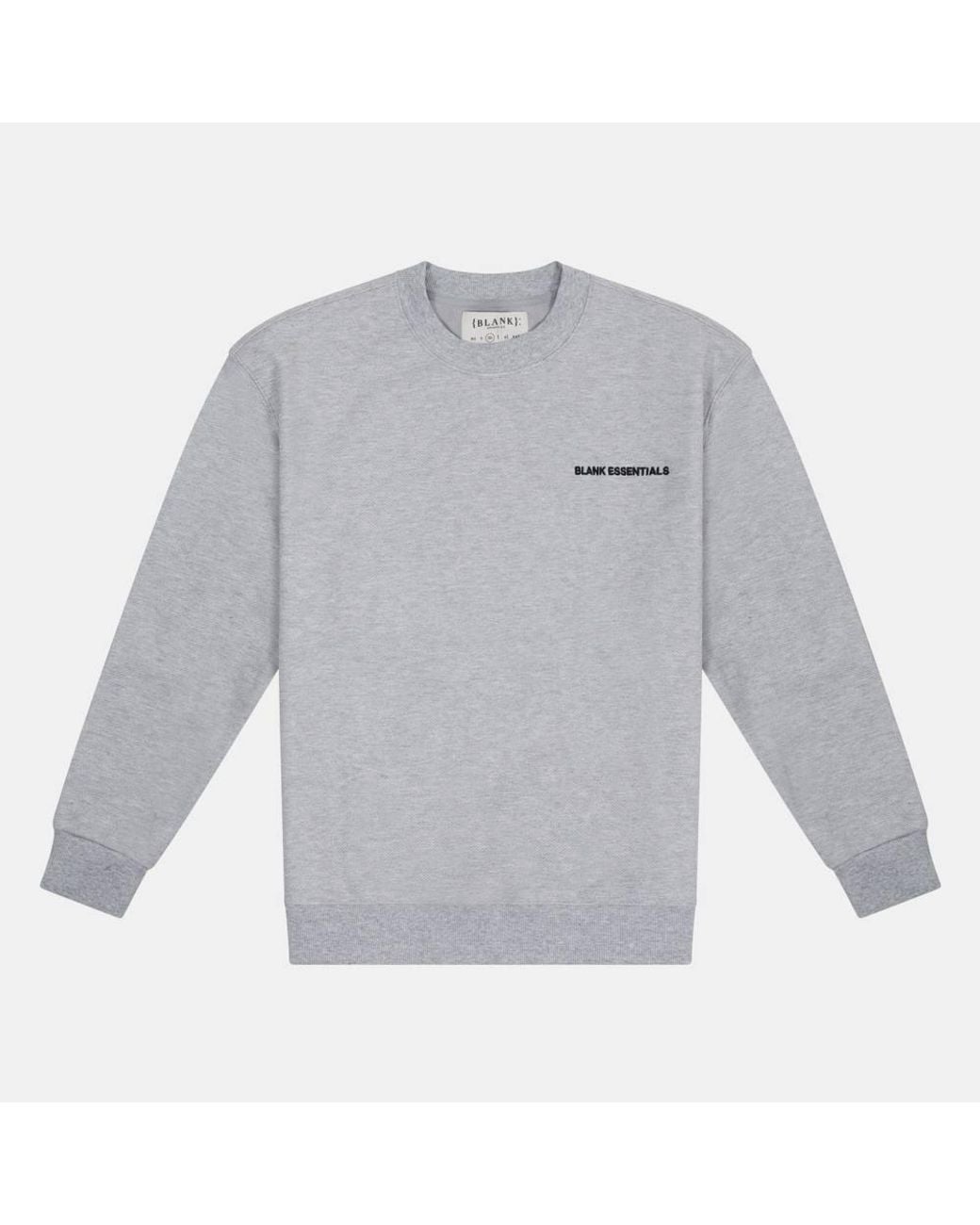 Blank Essentials Gray Twill Jersey Studio Collection Sweatshirt for men