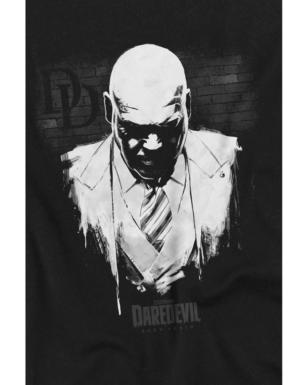 Marvel Black Daredevil Mayor Fisk Kingpin Paint Long Sleeve T-Shirt