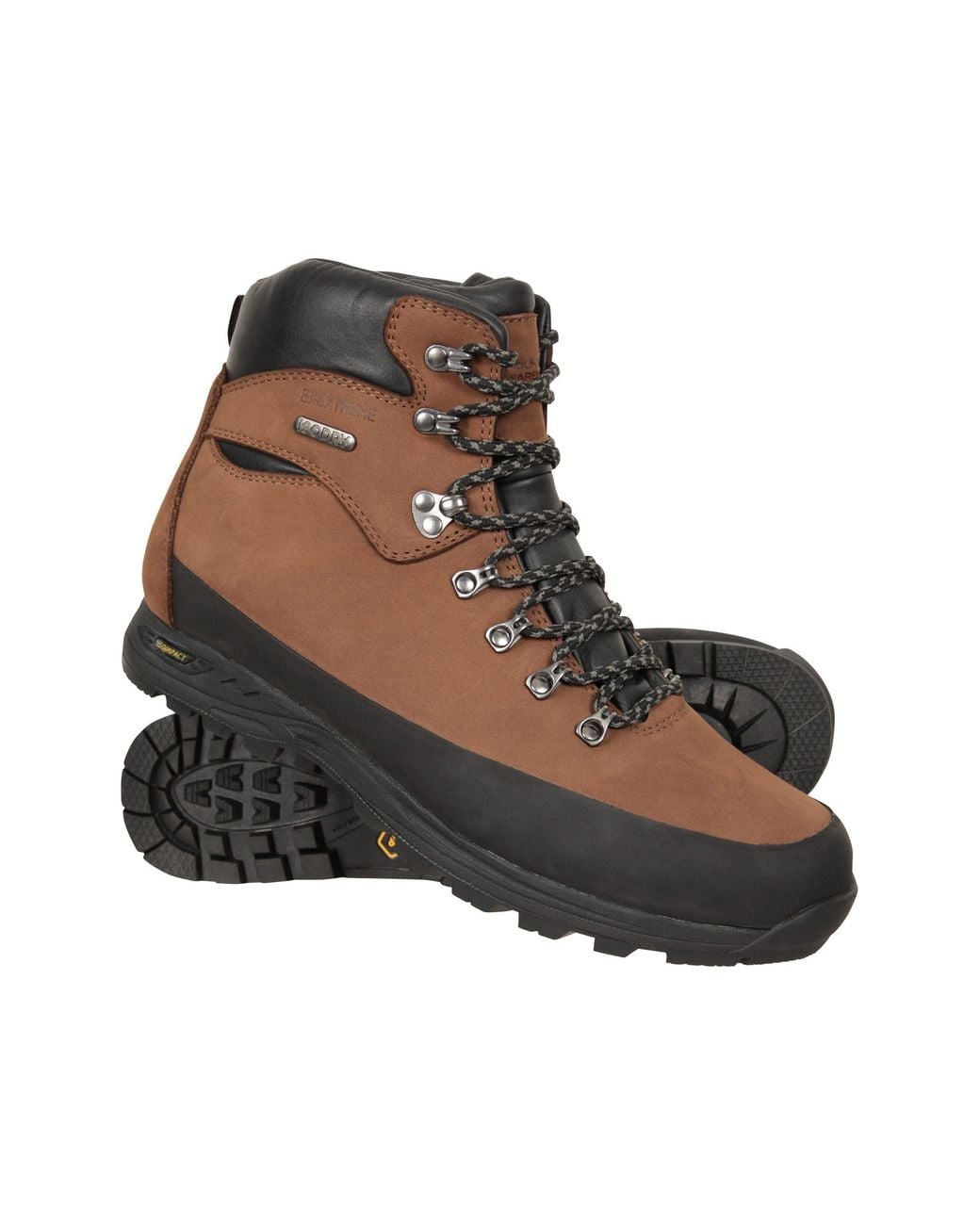 Mountain Warehouse Brown 'Quest' Waterproof Breathable Comfy Nubuck Leather Walking Boots for men