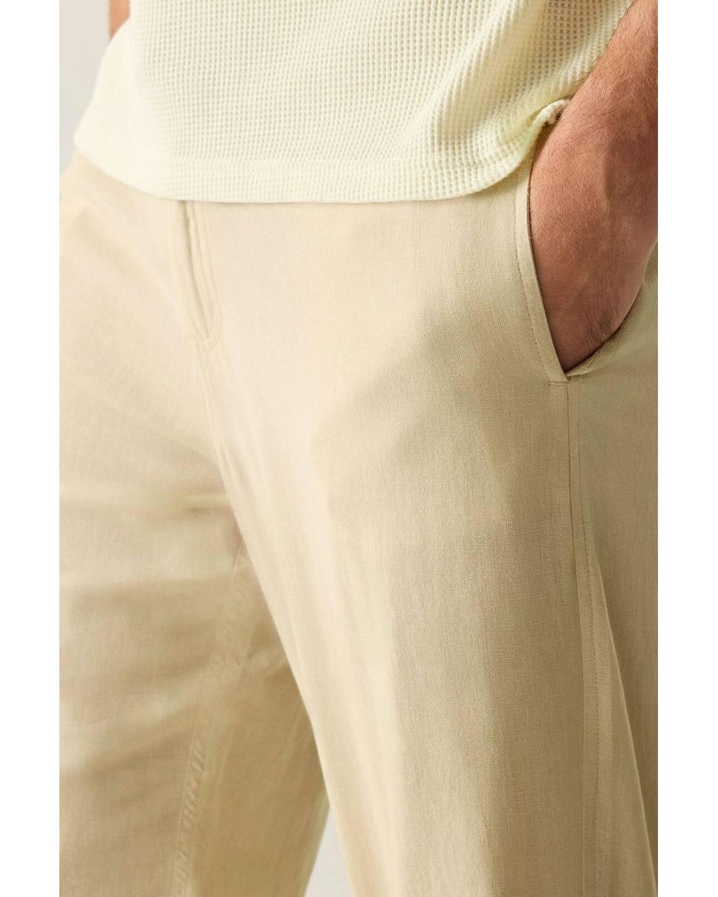 Regatta Natural Hadlin Cotton Linen Drawcord Trousers for men